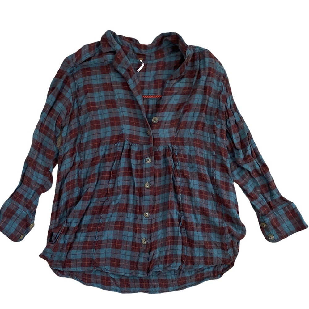 Free People Flannel Style Top
